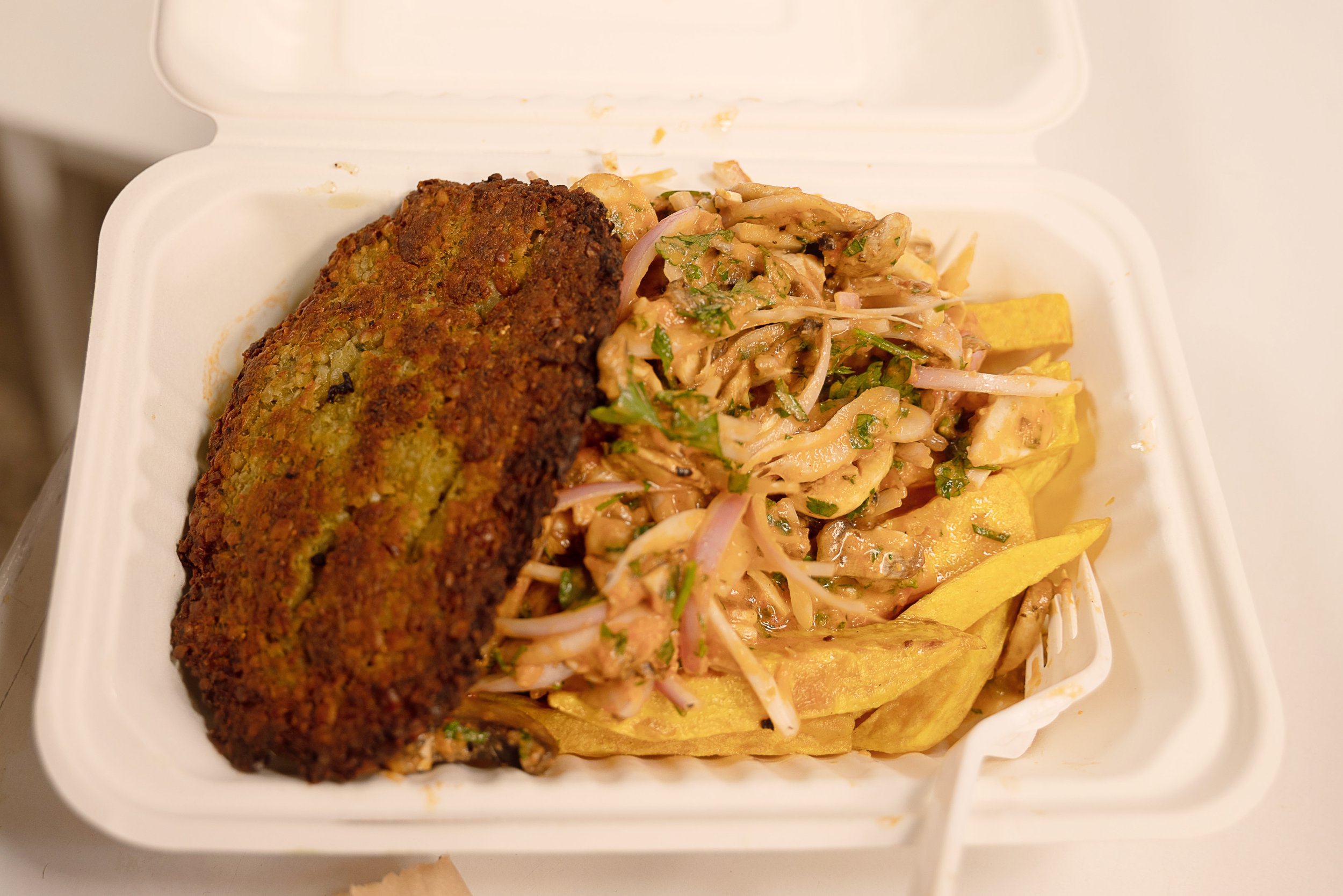 vegan ceviche at green falafel cusco peru