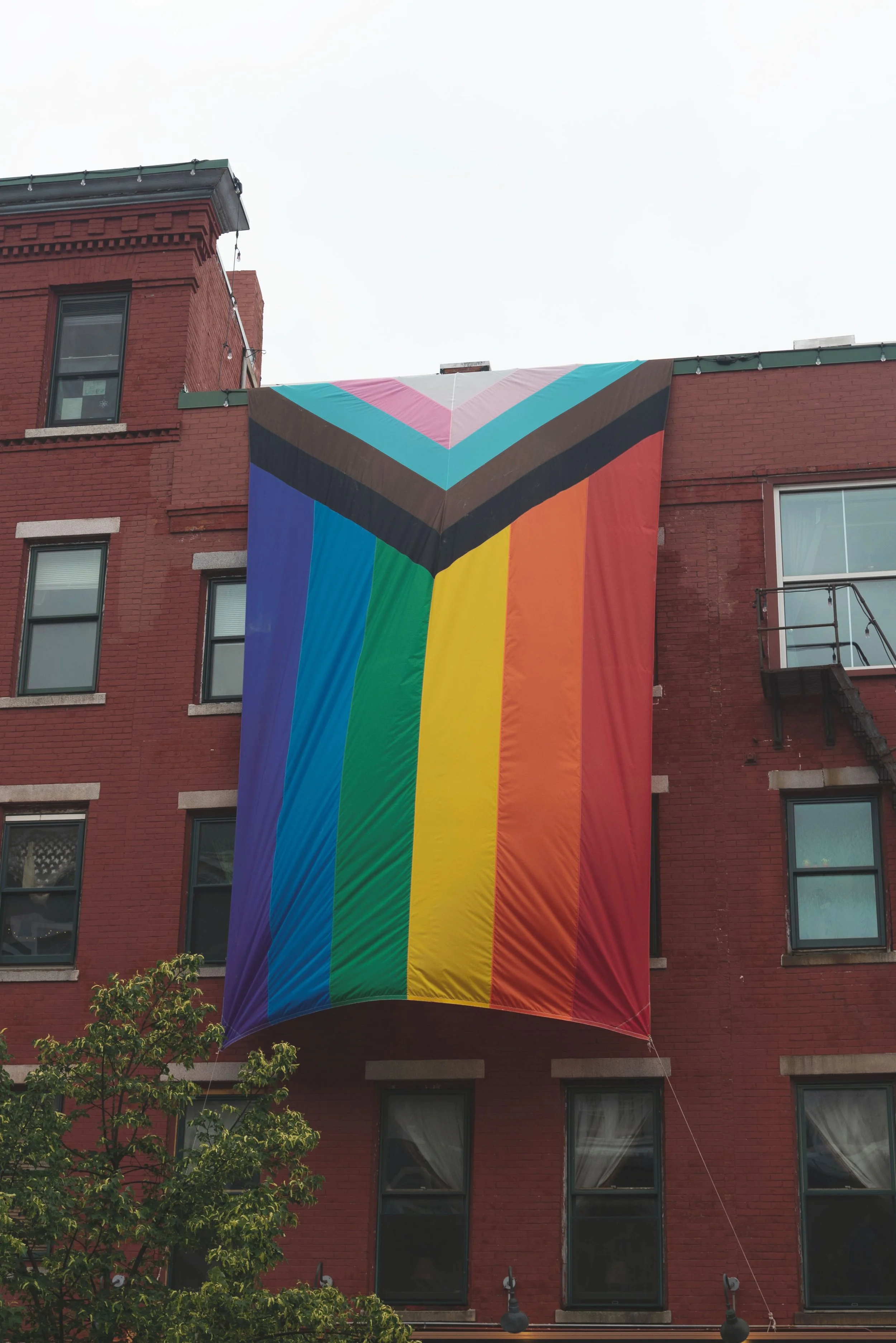pride flag in downtown bangor