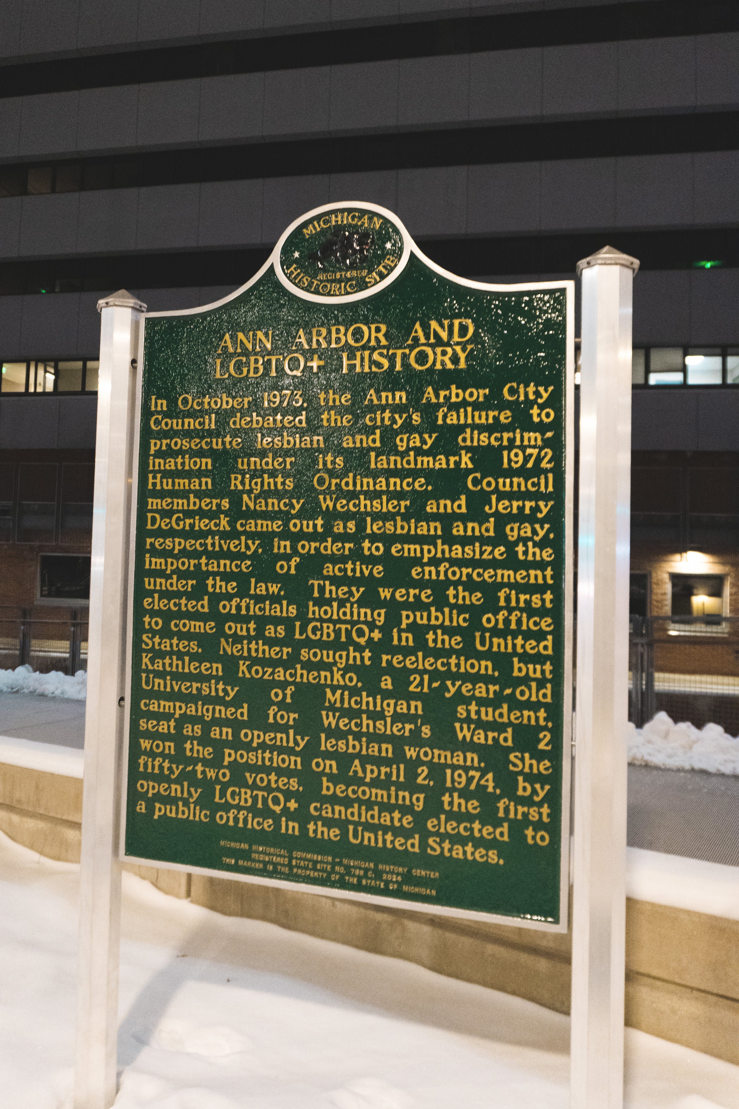 Ann Arbor LGBTQ history sign