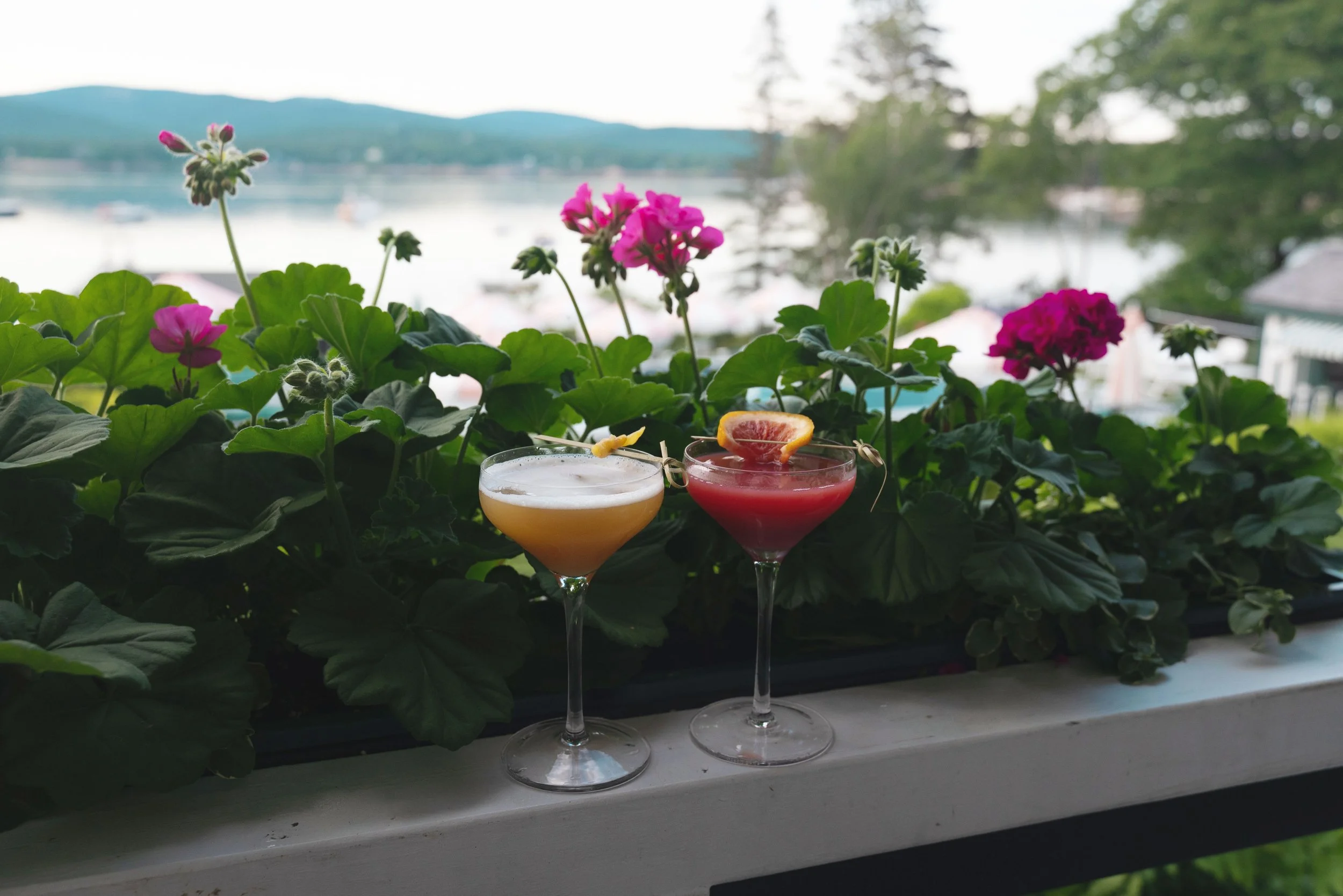 cocktails with a view at the claremont maine