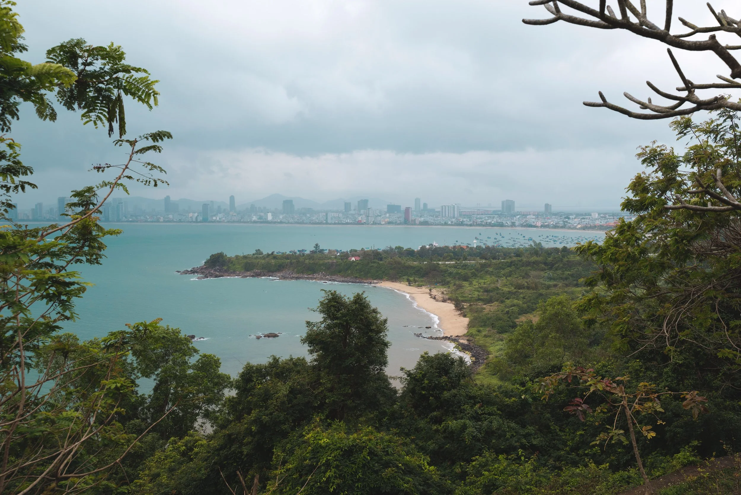 view of da nang citu from monkey mountain vietnam