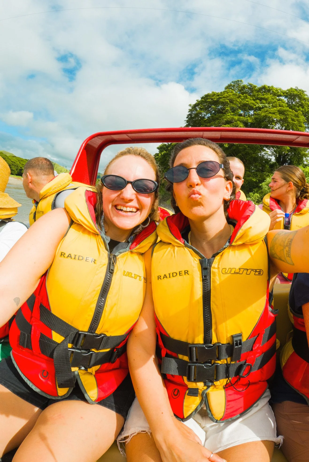 two girls on sigatoka river safari fiji