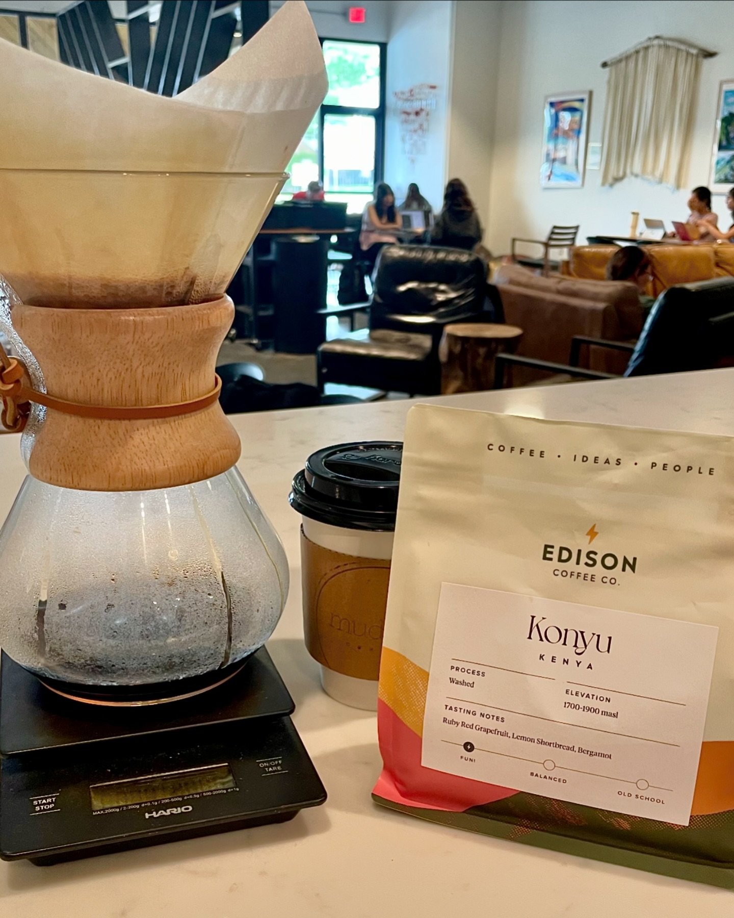 We have a new pour over!

Edison&rsquo;s &ldquo;Konyu&rdquo; is a washed process with notes of:
&bull; lemon shortbread 
&bull; ruby grapefruit 
&bull; bergamot 

Come grab a cup while supplies last!

#pourover #coffeeshop #cozycoffee