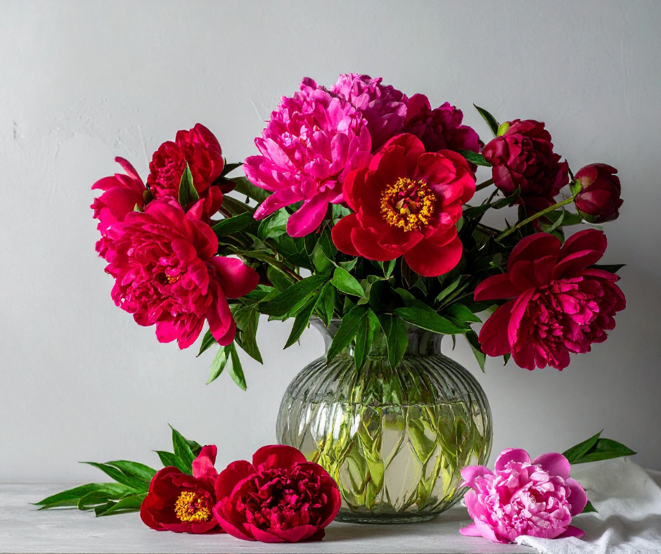 Pink and red peonies bouquet from Blooming Canyon, perfect for allergy-friendly home décor.