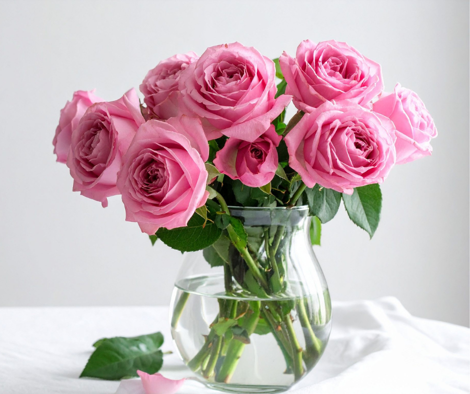 Classic pink rose bouquet allergy friendly roses from Blooming Canyon.