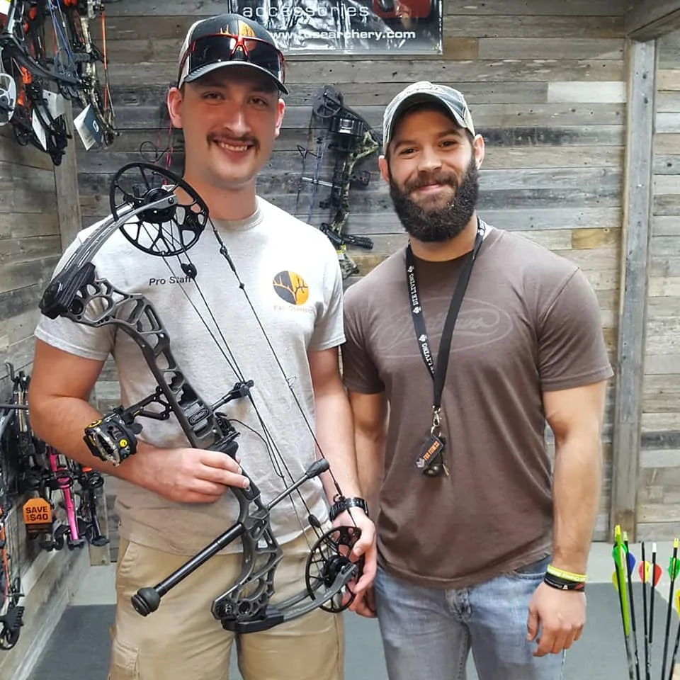 Sam Thrash (left) and CCR Bow Tech Michael Peterman