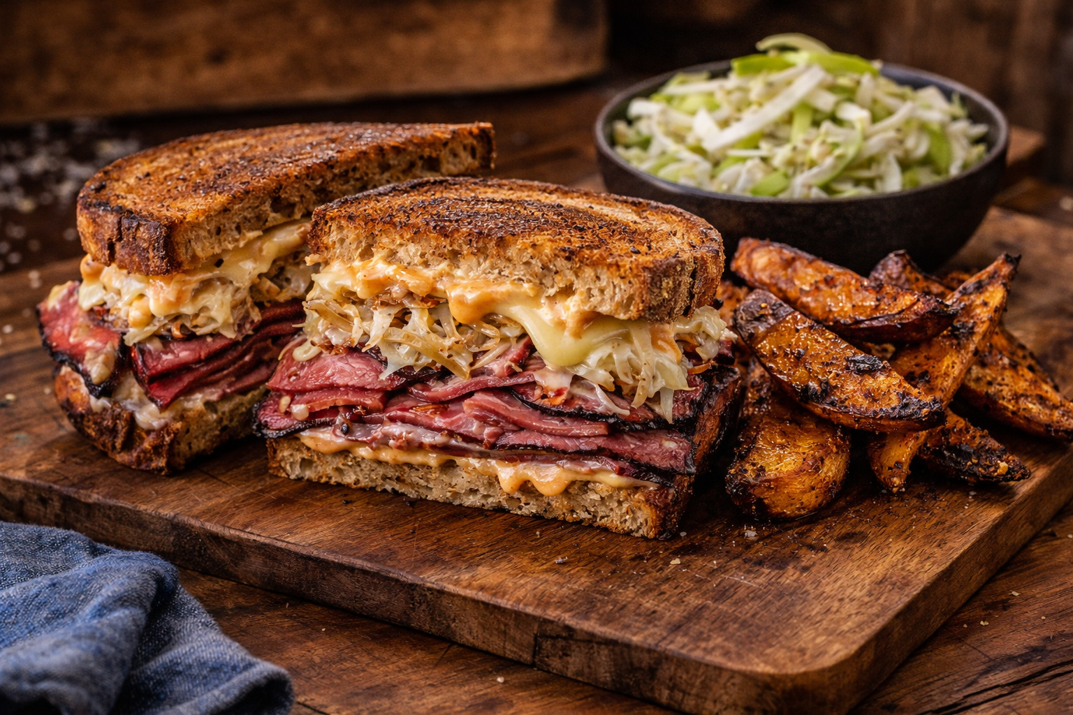 Campfire Reuben: Smoked Elk Pastrami with Maple Heat and Cabin Crunch