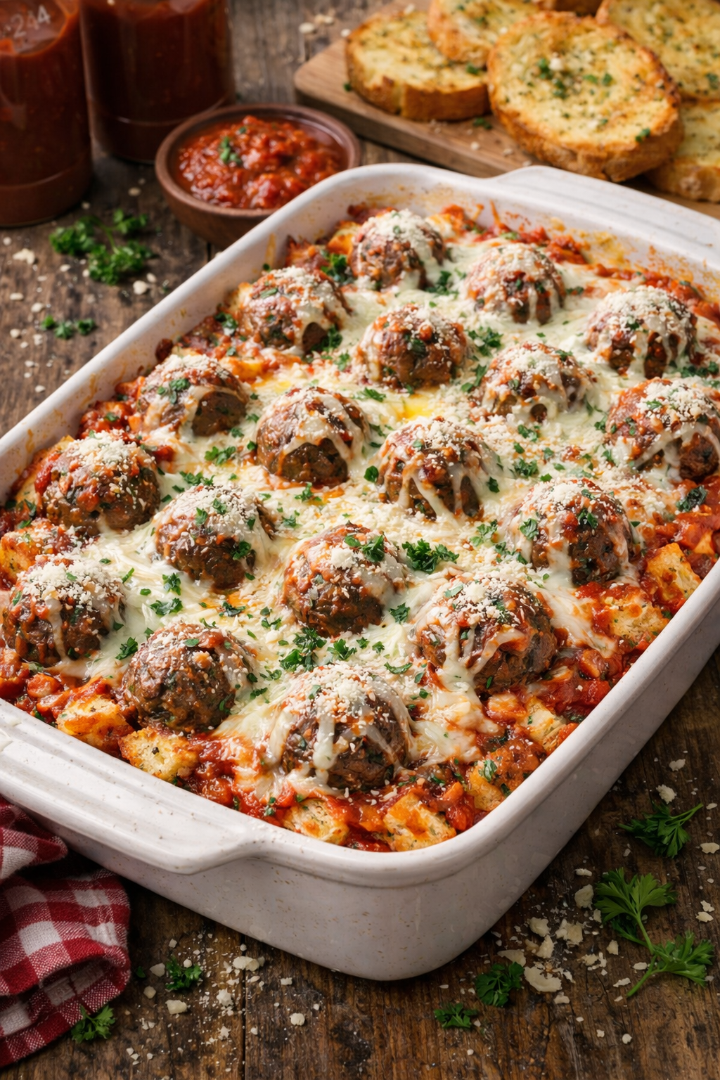 Easy Venison Meatball Sub Sandwich Casserole