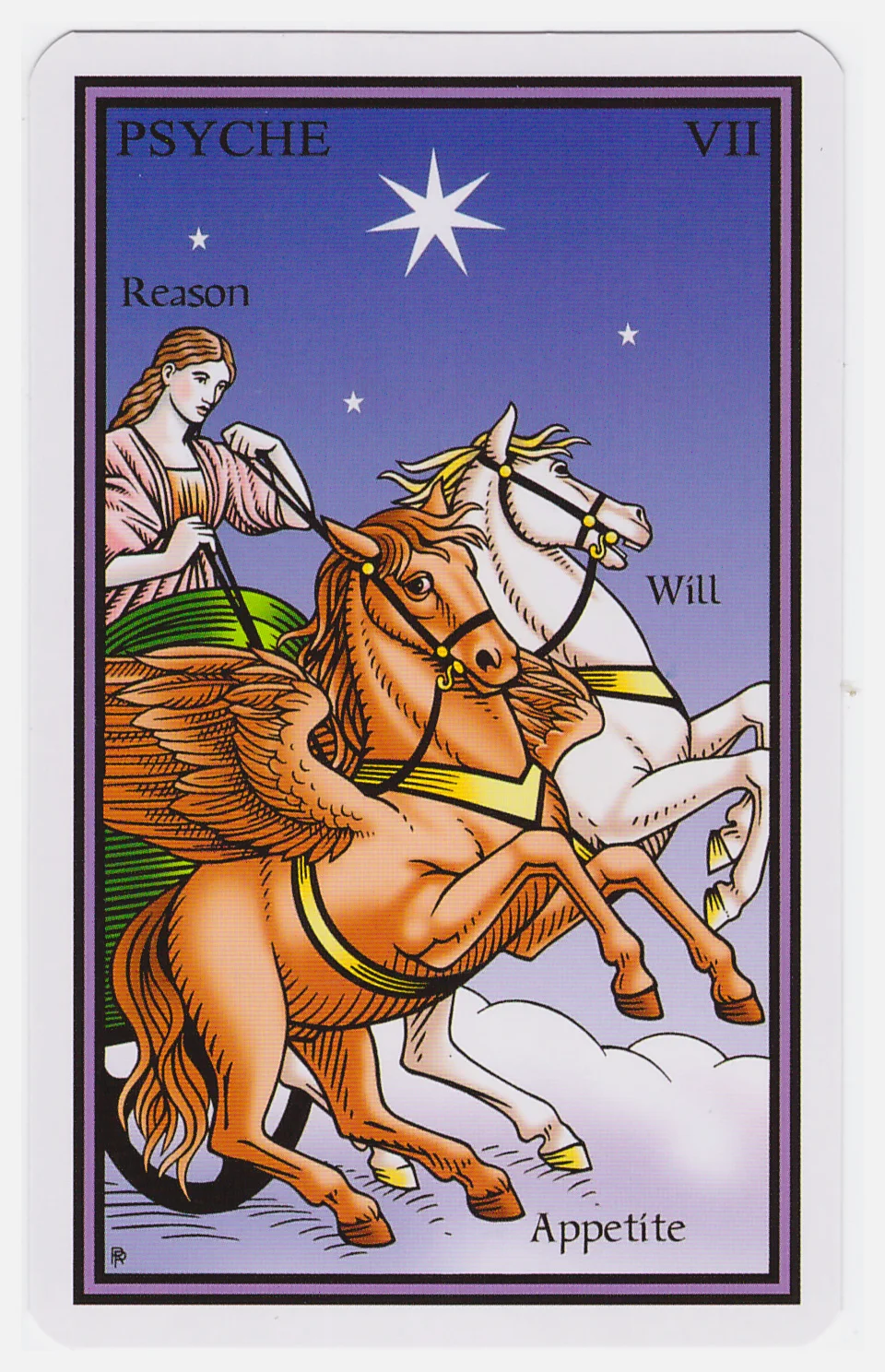The Chariot from Robert Place’s Tarot of the Sevenfold Mystery