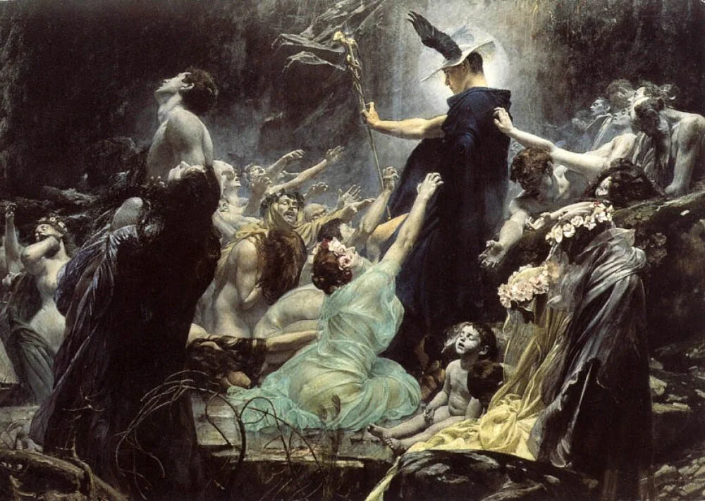 The Souls of Acheron , by Adolf Hirémy-Hirschl (1898) One of my all-time favorite portraits of my thrice-great boss at work.