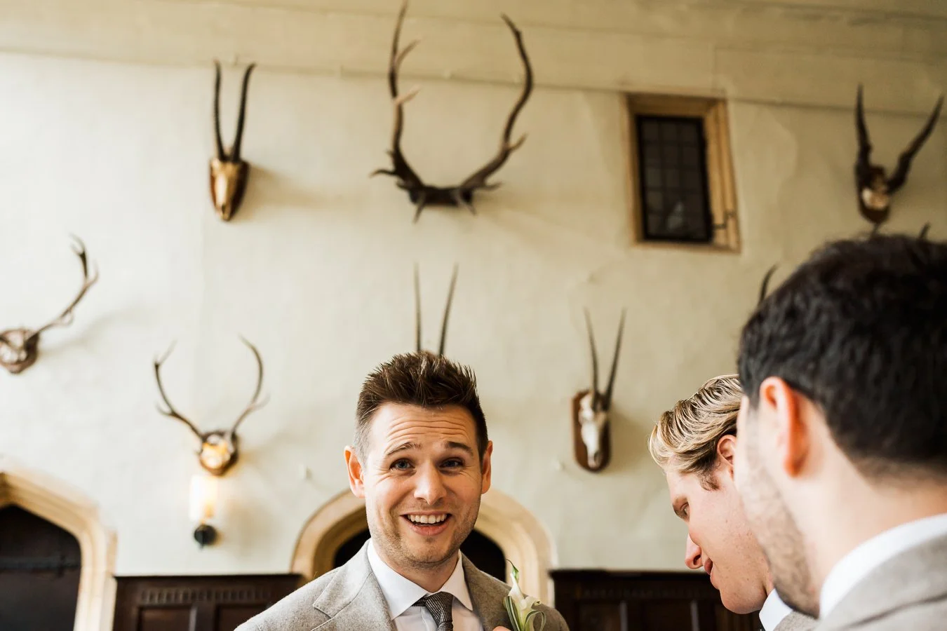 Man with horns sticking out of his head 