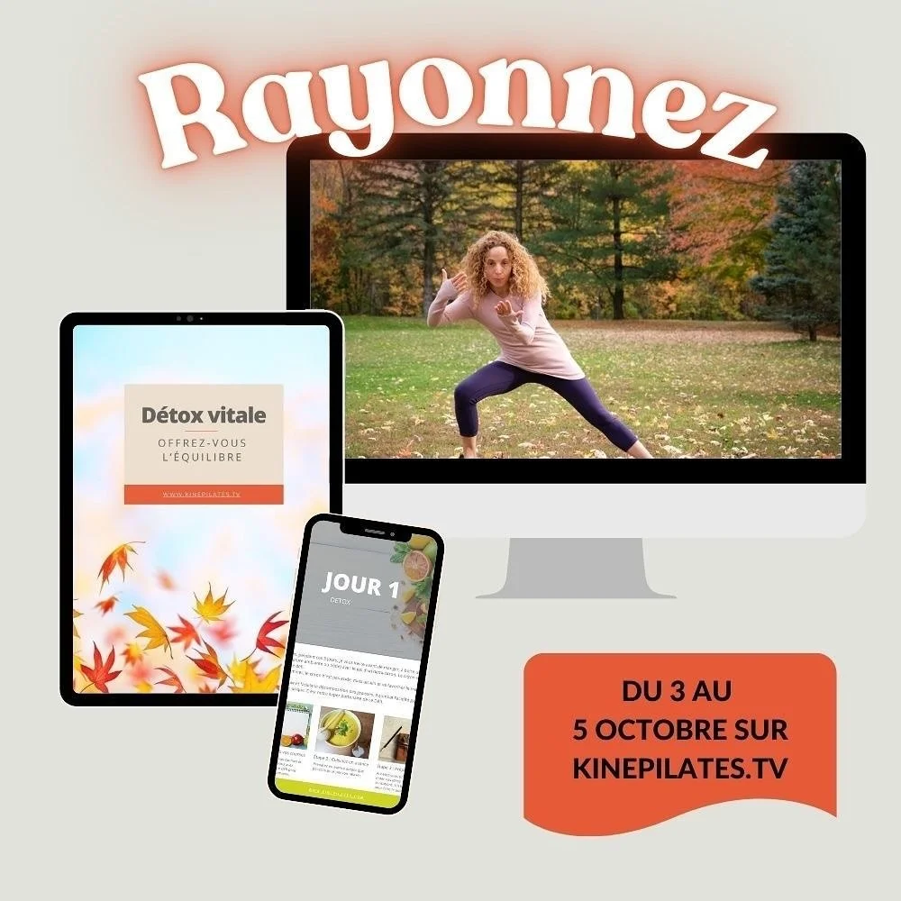 🍂 C&rsquo;est bient&ocirc;t la d&eacute;tox sur Kinepilates.tv !

Respirer, bouger, all&eacute;ger.

🧘&zwj;♀️ Menus, recettes, s&eacute;ances guid&eacute;es&hellip; tout est pr&ecirc;t pour t&rsquo;aider &agrave; faire le plein d&rsquo;&eacute;nerg