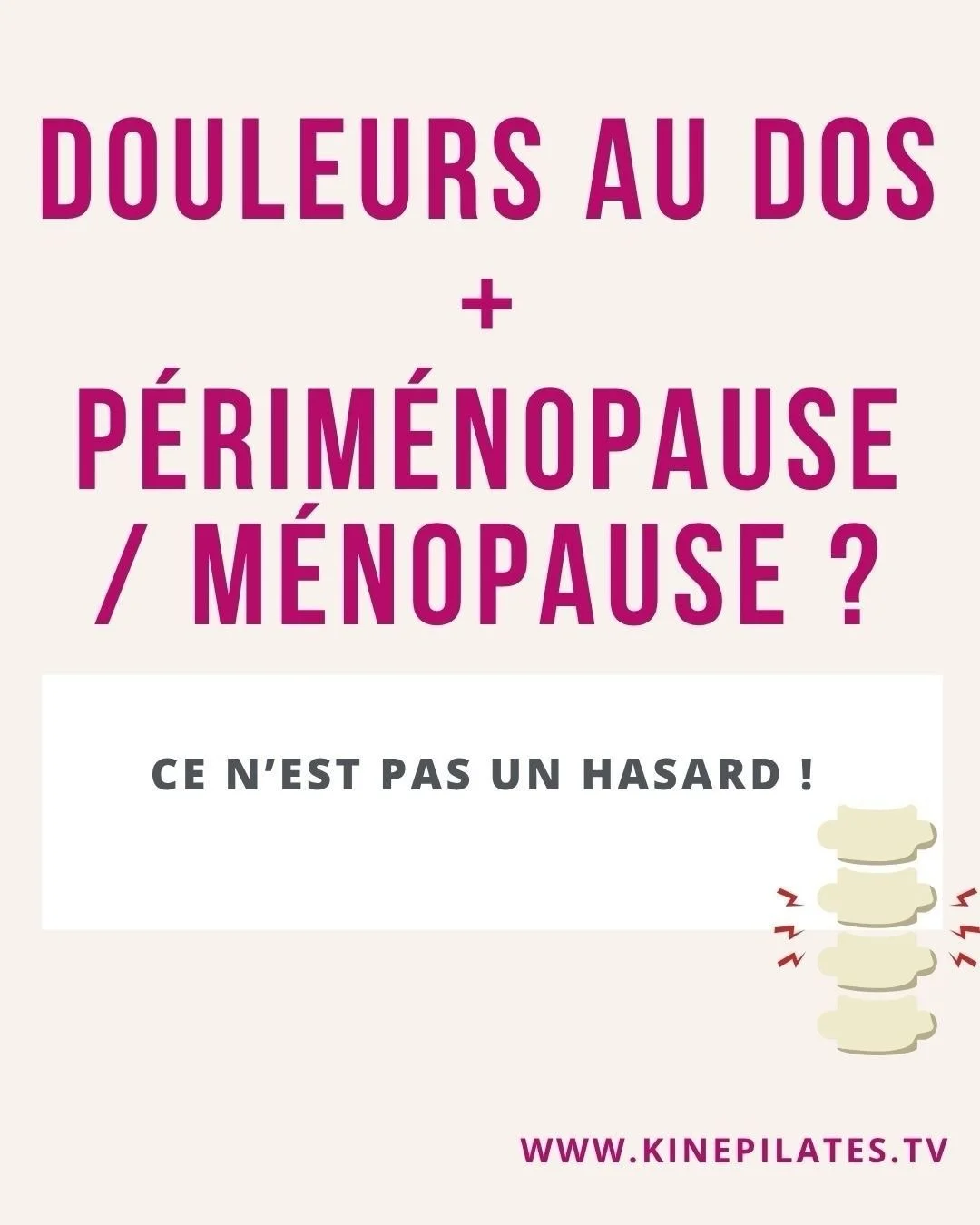 On parle beaucoup des bouff&eacute;es de chaleur&hellip;
mais beaucoup moins du dos.

Et pourtant, avec la p&eacute;rim&eacute;nopause et la m&eacute;nopause,
le corps change en profondeur : moins de tonicit&eacute;, plus de raideur, des tensions qui