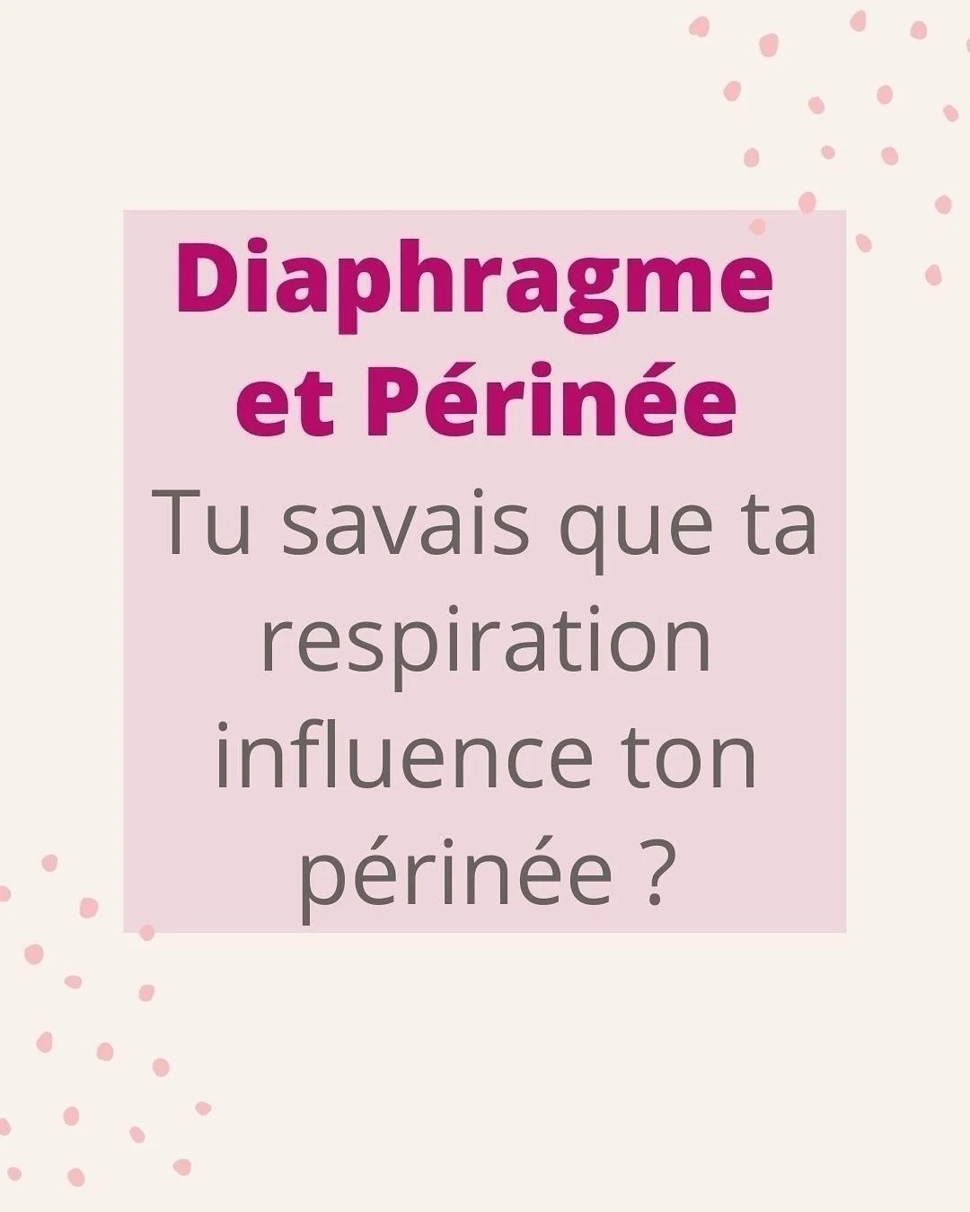 💡 Diaphragme et p&eacute;rin&eacute;e : un duo ins&eacute;parable&hellip; surtout apr&egrave;s 40 ans !

Tu savais que ta respiration influence directement ton p&eacute;rin&eacute;e ? Et que ce lien est essentiel pour ta posture, ton ventre plat et 