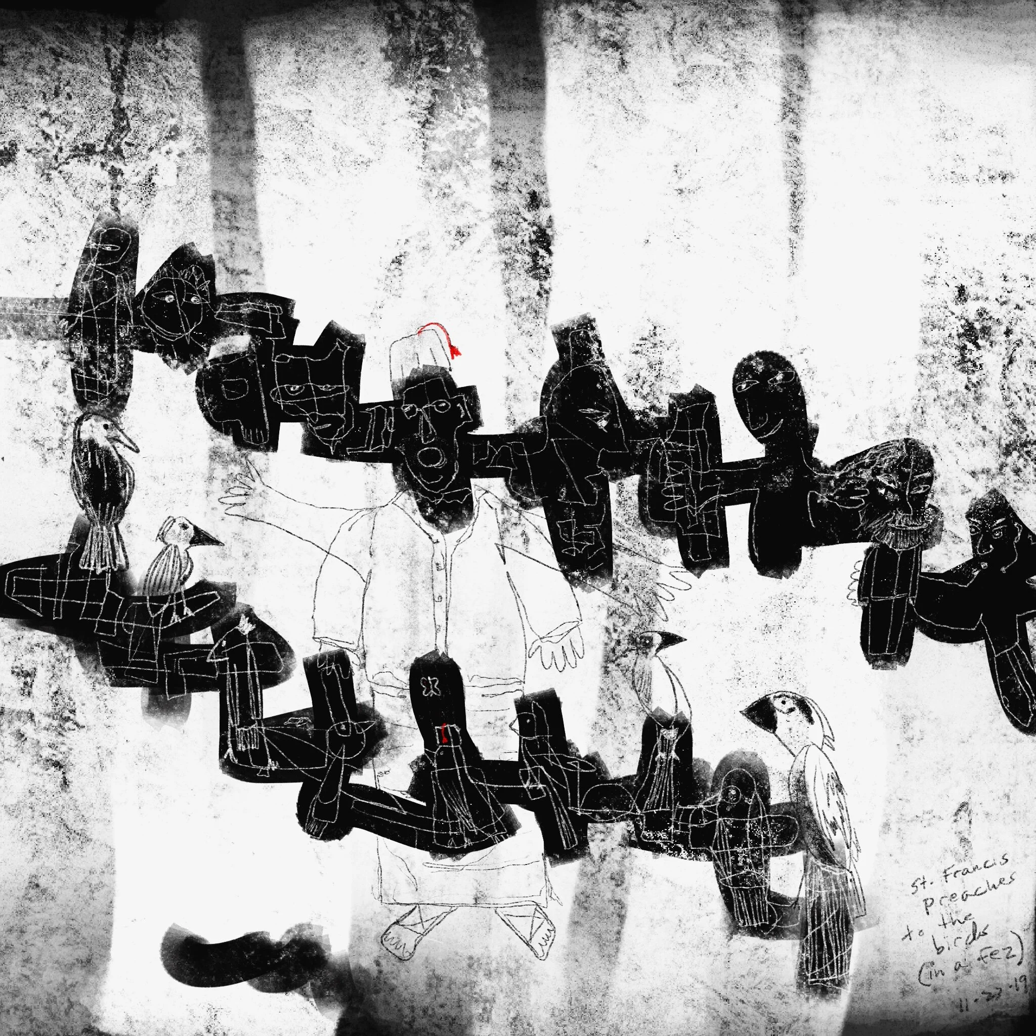 St. Francis Preaches to the Birds (in a Fez)