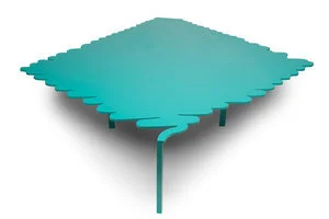 turquoise blue powder coated sketch coffee table