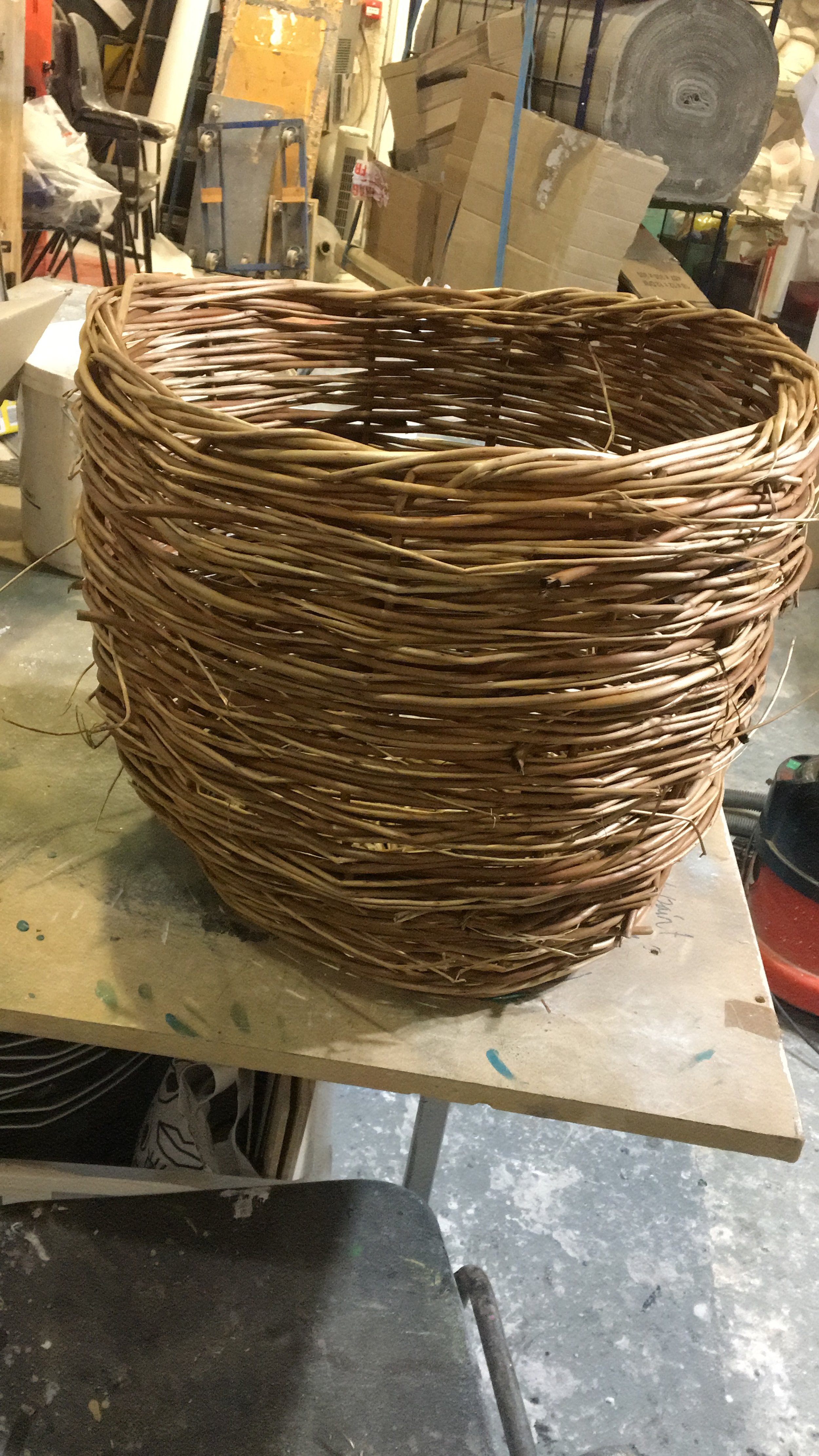 Hand woven basket for the washing