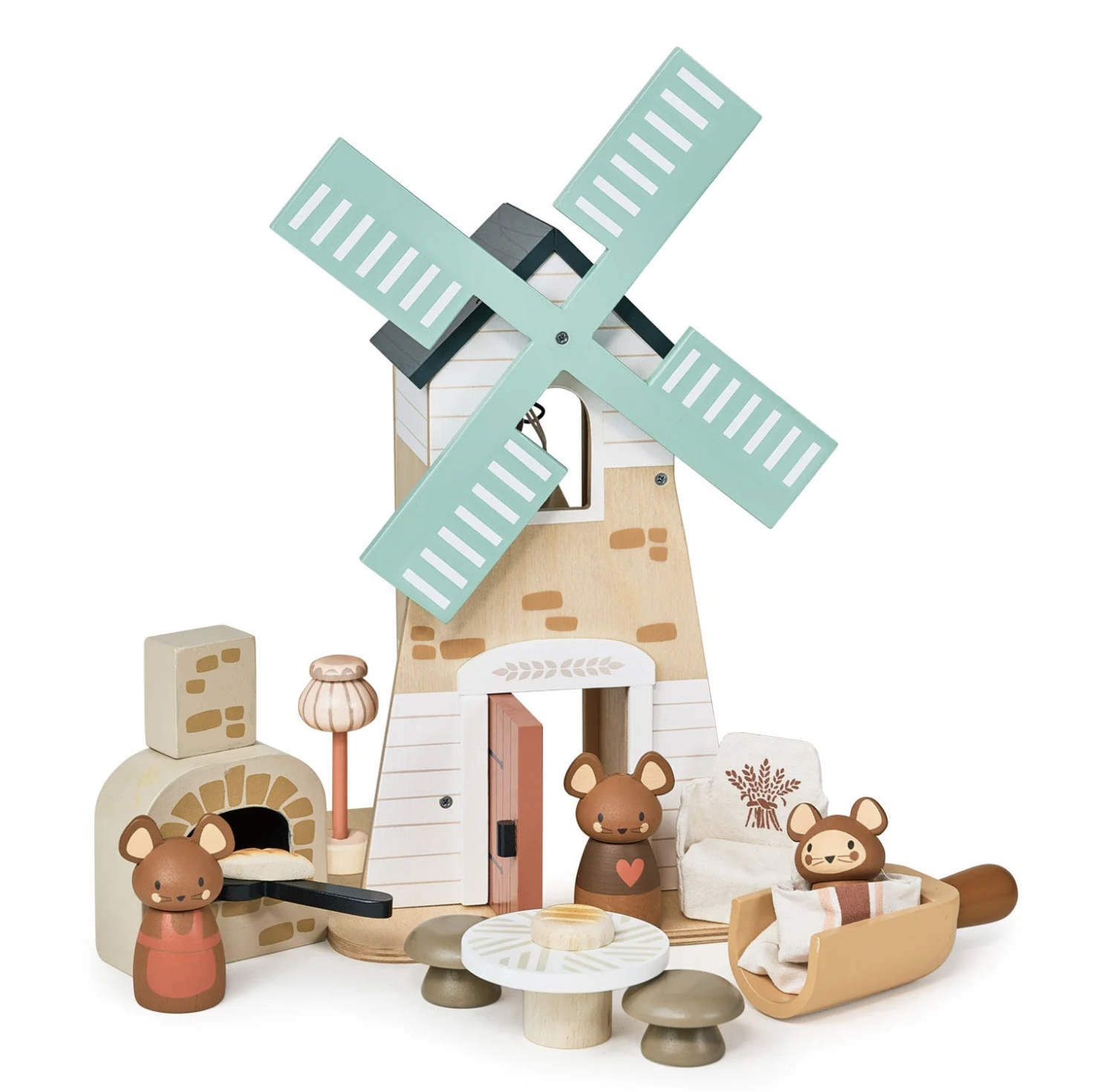 Wooden windmill toy