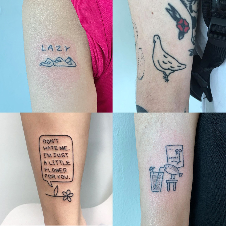 Just for Fun Doodle Tattoos from Yozi Poke — Unikat Tattoos and Gems