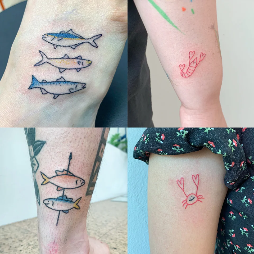 Just for Fun Doodle Tattoos from Yozi Poke — Unikat Tattoos and Gems