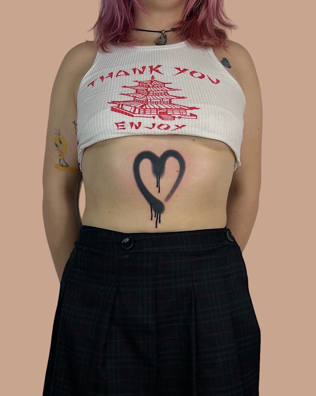 Heart shaped tagged like tattoo on belly by Vitya lyuty.JPG