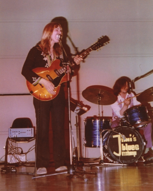 JIMI'S BLUES EXCHANGE (Temporary band name, which later translated into just Blues Exchange ). Uli had the nick name "Jimi" at that time at school.) Michael Kullick on drums. Gymnasium Langenhagen, 6. May 1971