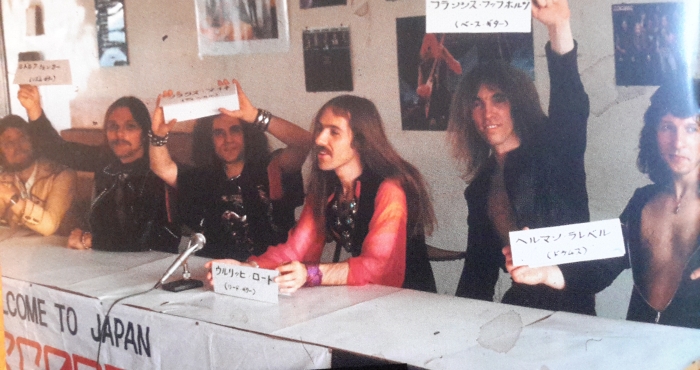 General press conference in Tokyo, shortly after the band's arrival in Japan, April 1978