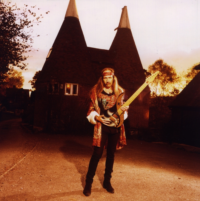 Uli in front of his Sky Studios - Earls Farm , Mark Cross, Sussex at around the time of the Prologue in autumn 1985 (photo by William Hames)