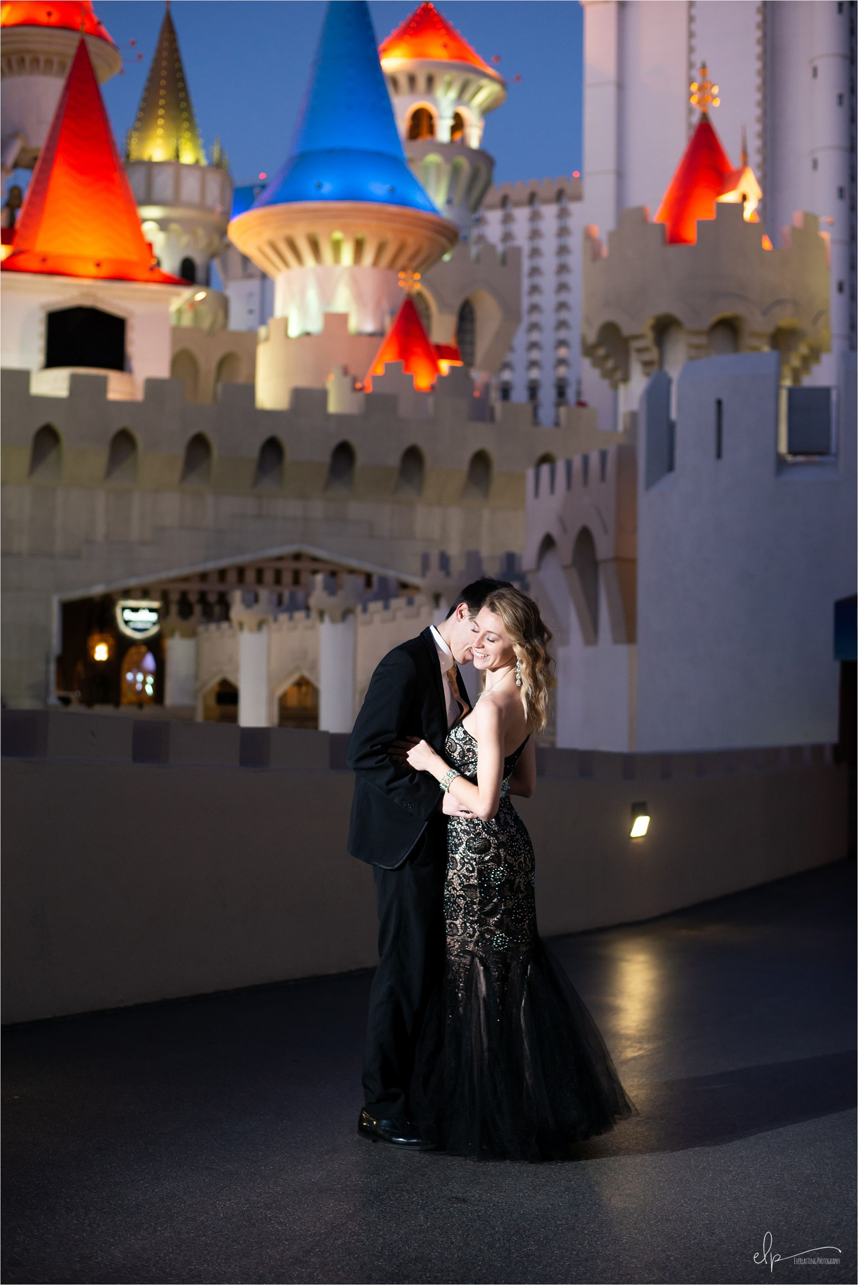 Engagement shoot at Las Vegas Excalibur Hotel & Casino.