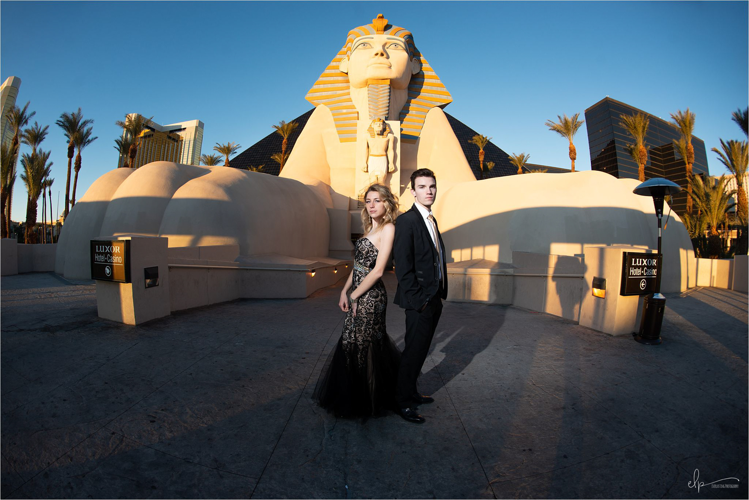 Engagement shoot at Las Vegas Luxor Hotel & Casino.