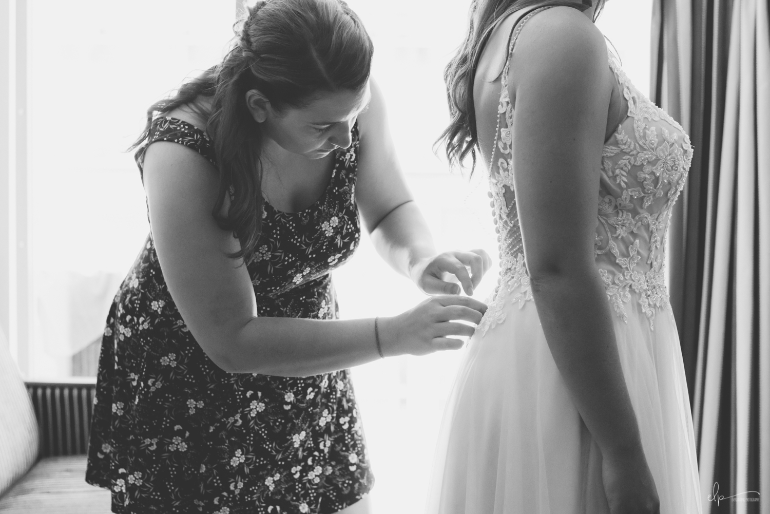 Bride getting ready wedding photographer on disney cruise line