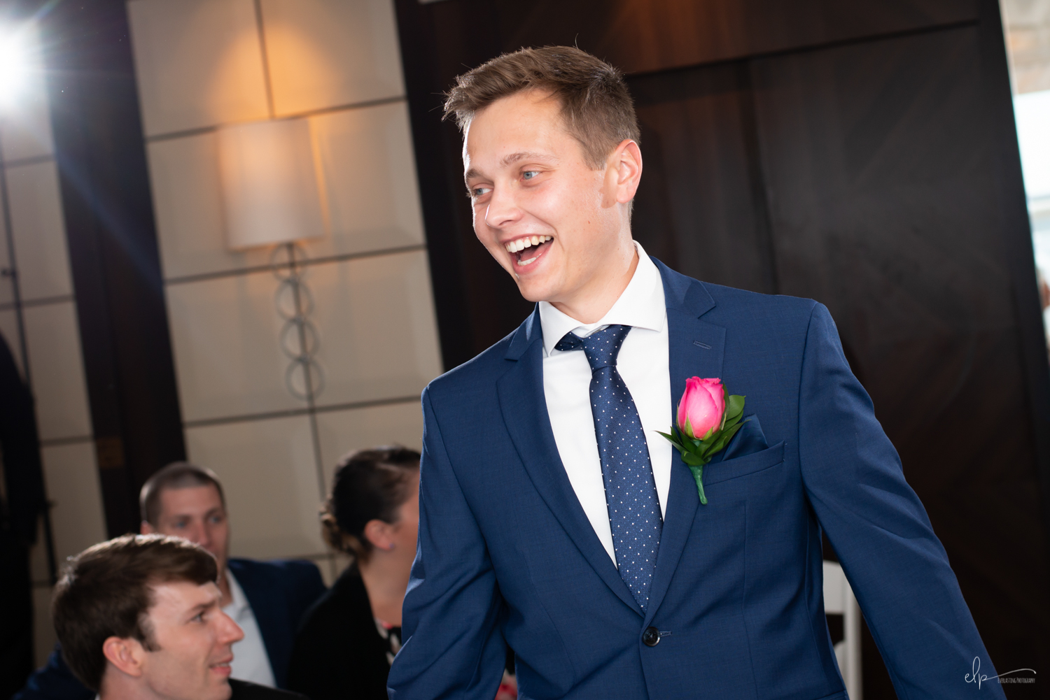 groom in outlook lounge wedding on disney cruise