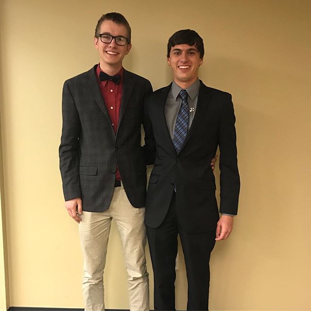 Congratulations to our brothers,  Brother Pavlicek and Brother Petersen, on being initiated to the Order of Omega last night! #IHSV #orderofomega #ndsugreeklife #&Sigma;&Chi;