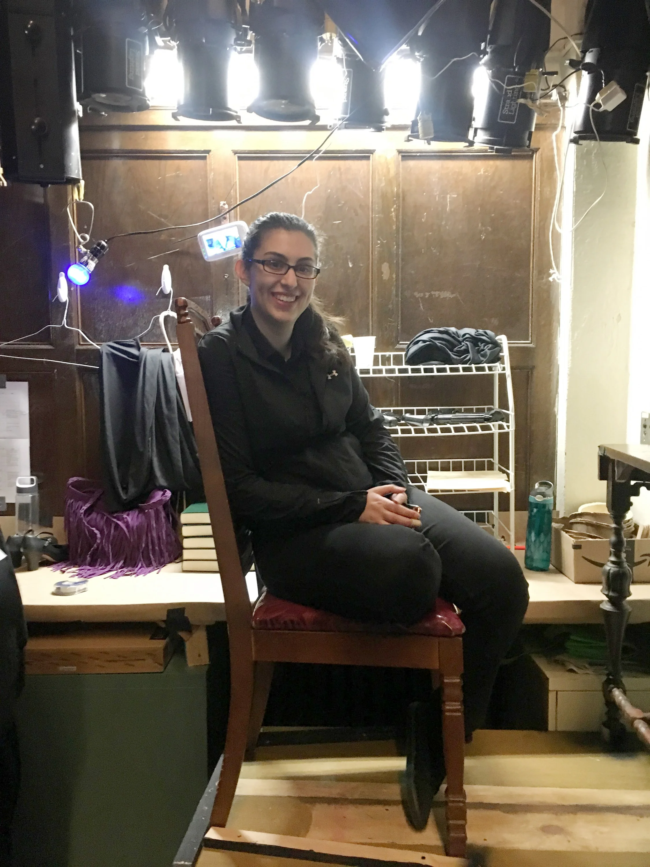 Backstage with the props during Sister Act