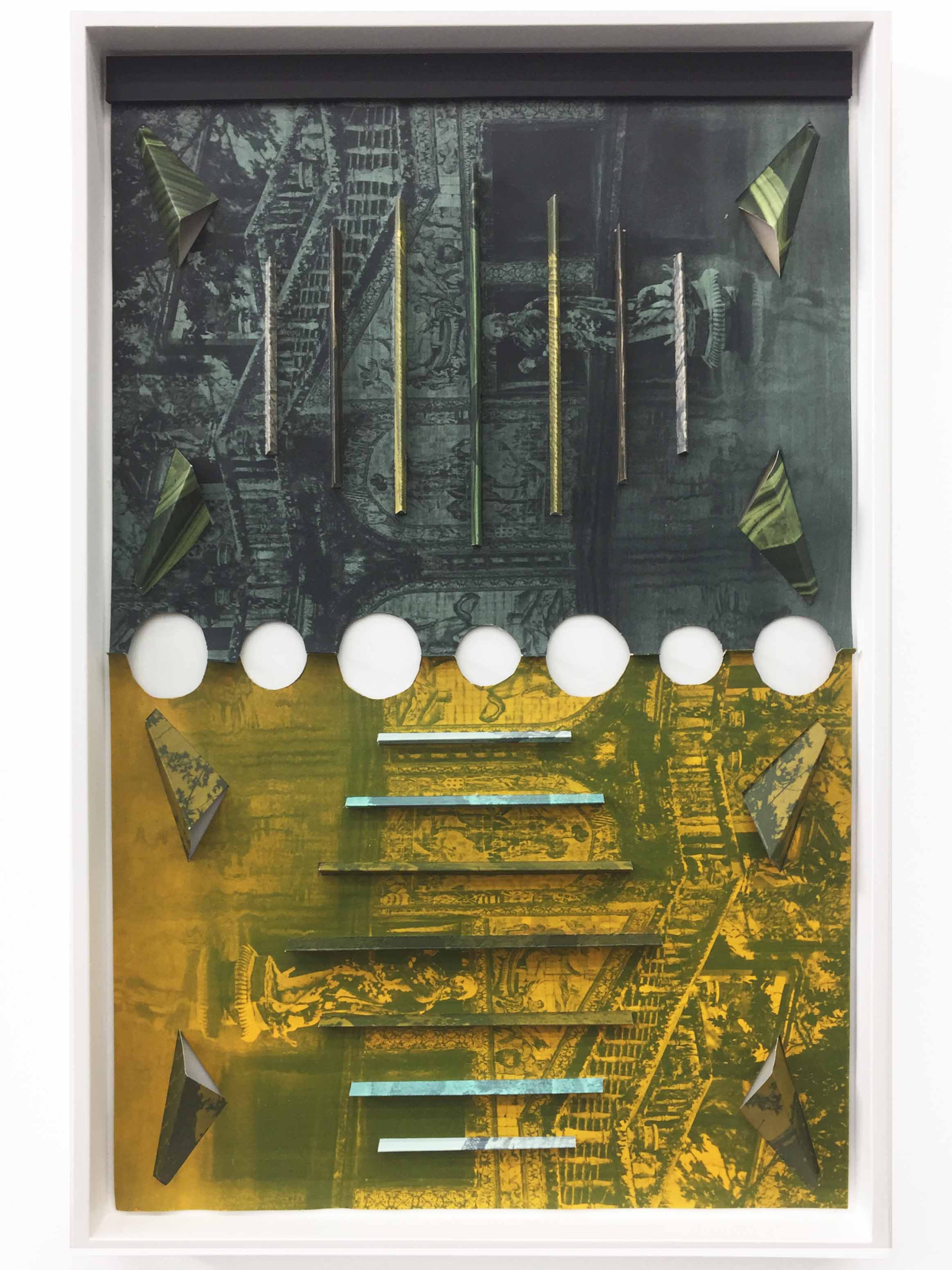 10th of March, 2017 acrylic on found book pages, book cover sections 305x475mm