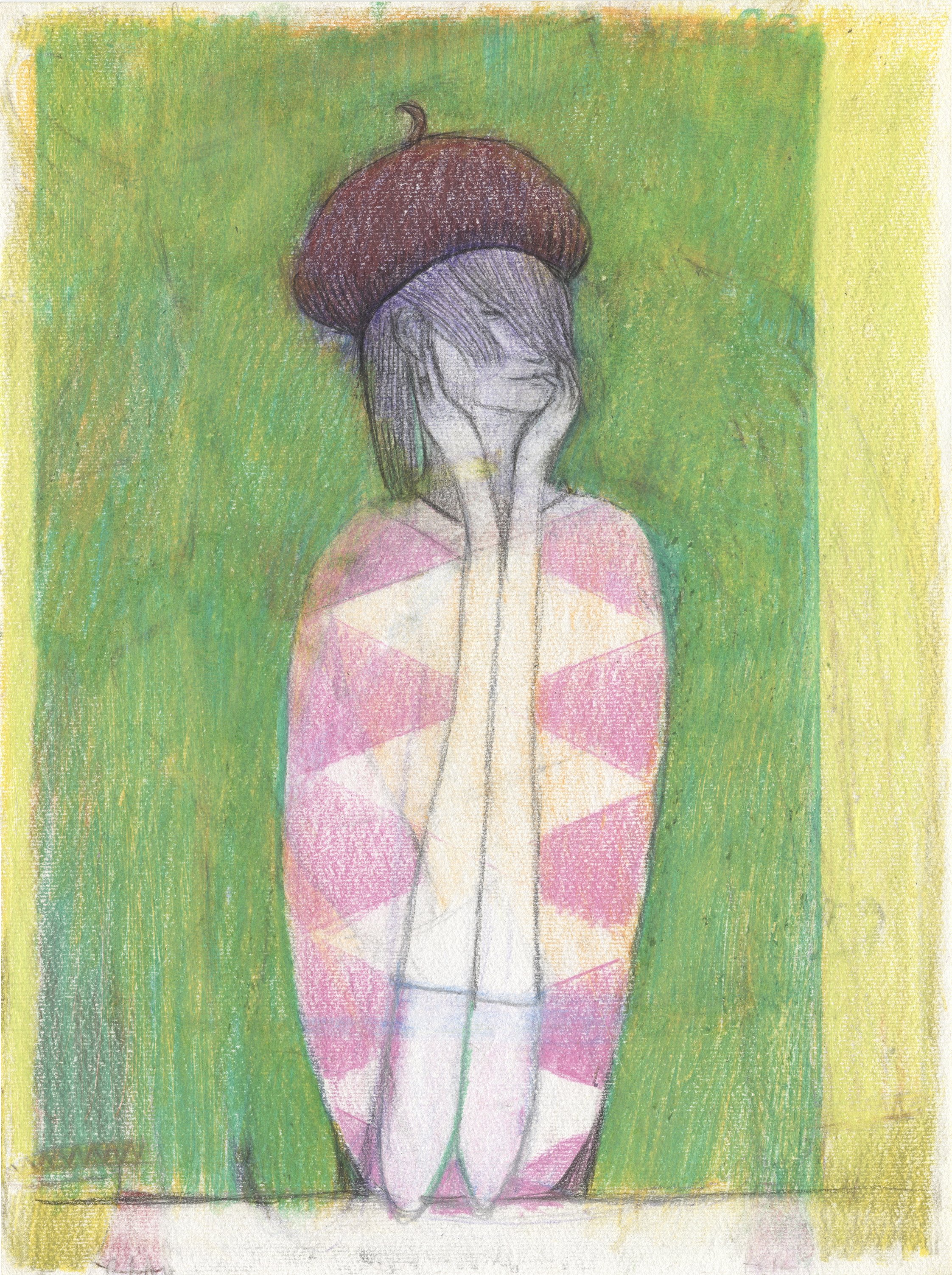  Untitled, Coloured pencil on paper, 34 x 27 cm, 2022 