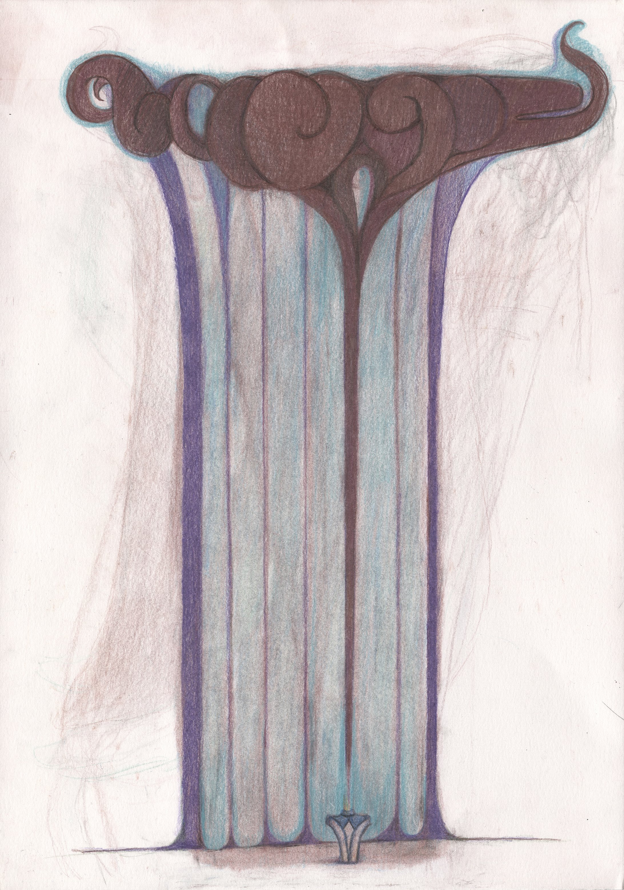  Bottle &amp; Scent, Coloured pencil on paper, 34 x 27 cm, 2022 