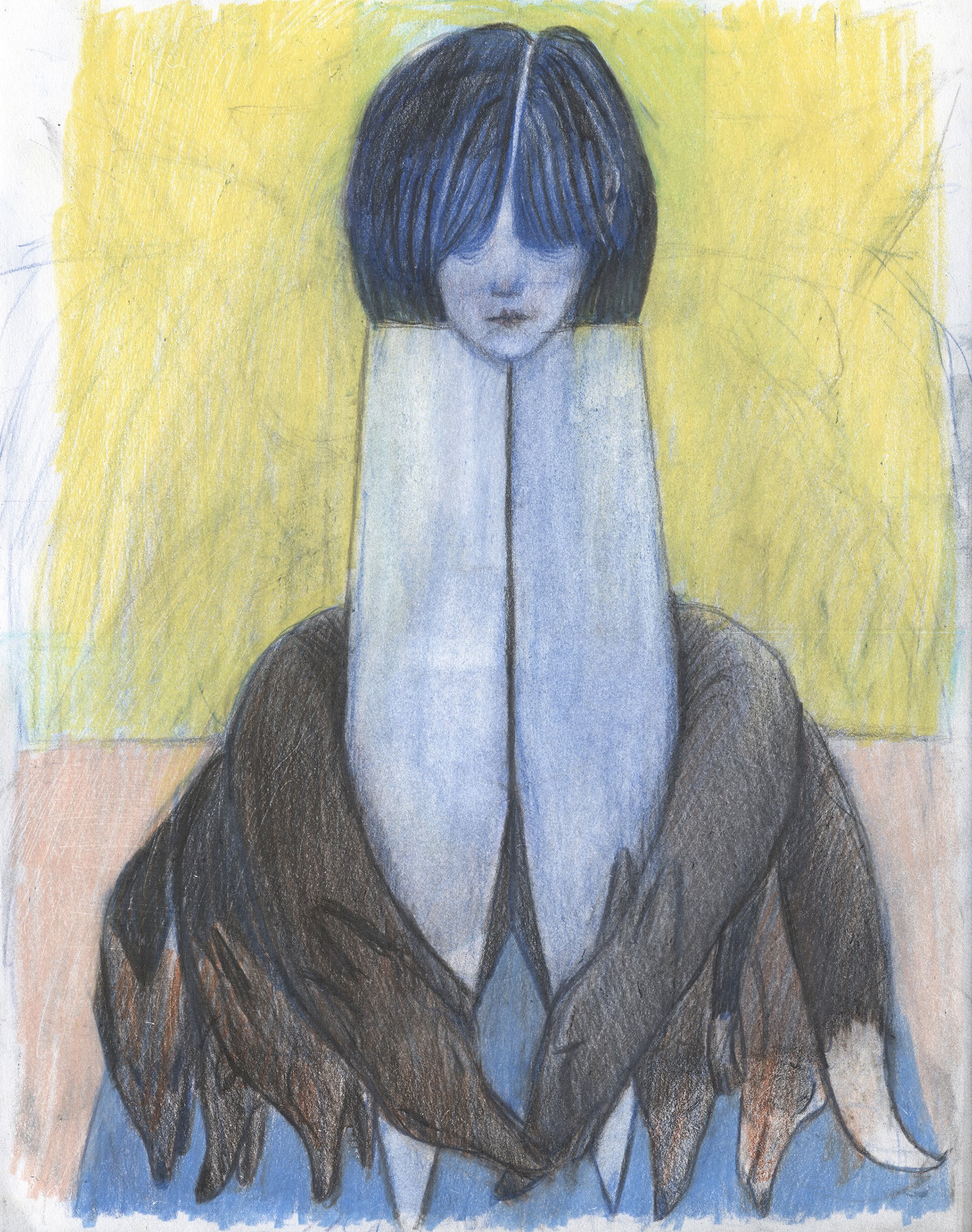  Untitled, Coloured pencil on paper, 34 x 27 cm, 2022 