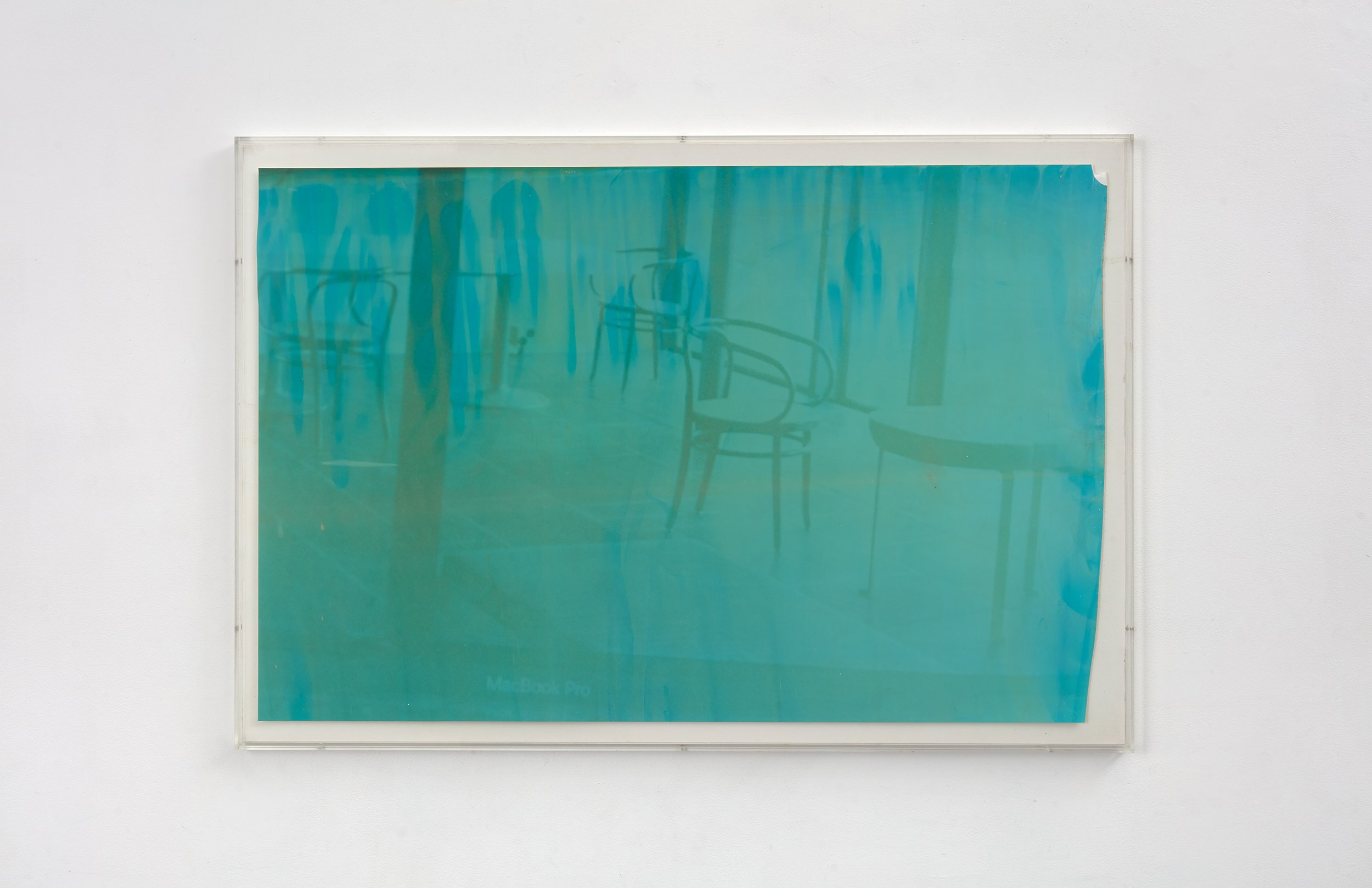  The Man Who Sleeps on His Breath, 2023  Hand printed Chromogenic print, perspex frame  77 x 113 x 3.5 cm 