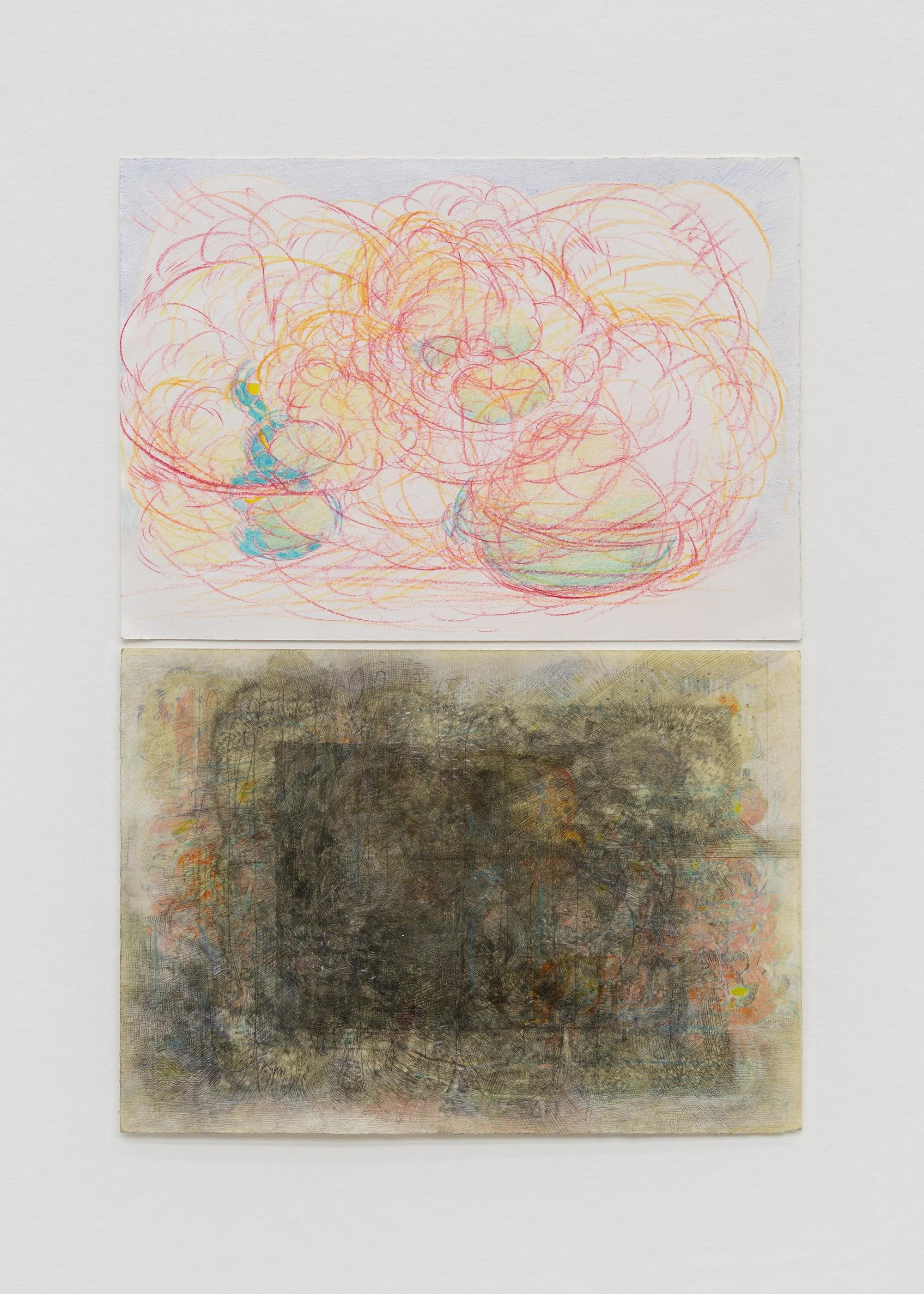  (detail)   Event, Event   pencil, paper, found mountboard, acrylic frame, screws &nbsp; 49.5 x 64.5cm 