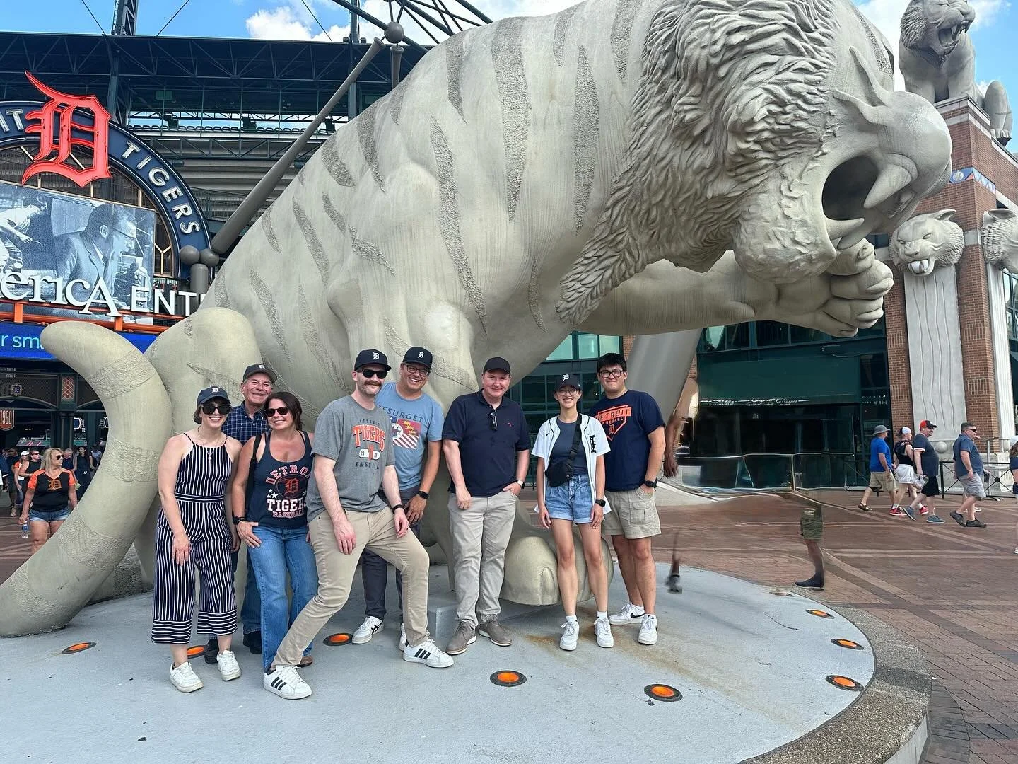 Cheering on the Tigers against the Guardians on a sunny day in Detroit.  #TeamResurget #DetroitBaseball #TeamSpirit
