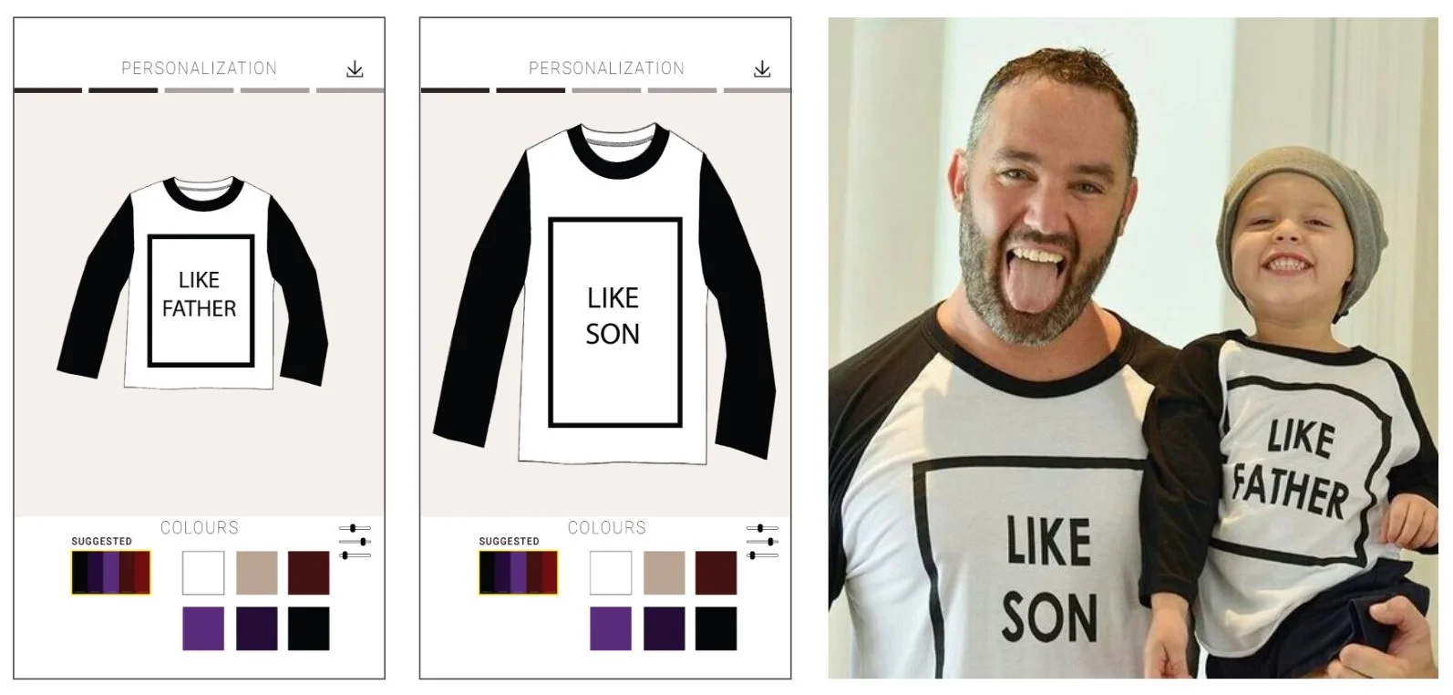 Simple and intuitive. Henry can co-design unique garments with his son.