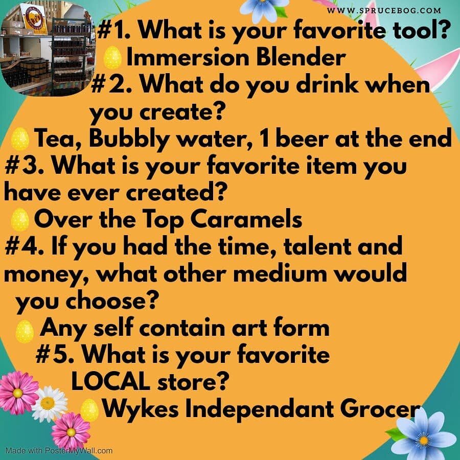 In anticipation of the Spruce Bog Easter Boutique March 24th to 27th at the MacBride Museum, we'd like for you to Meet Your Makers! This is a fun little 5 question quiz we have asked each of our 42 vendors and will share with you over the coming week