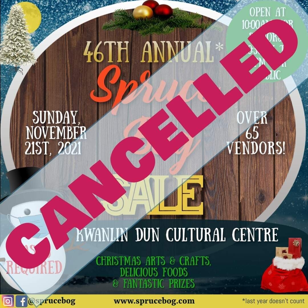 Due to the new regulations from the CMOH, with heavy hearts we have cancelled the Spruce Bog one day sale on November 21st at the KDCC.

The Spruce Bog Boutique, Dec 3 to 22 at the Old Firehall will go ahead with all the protocols in place just like 