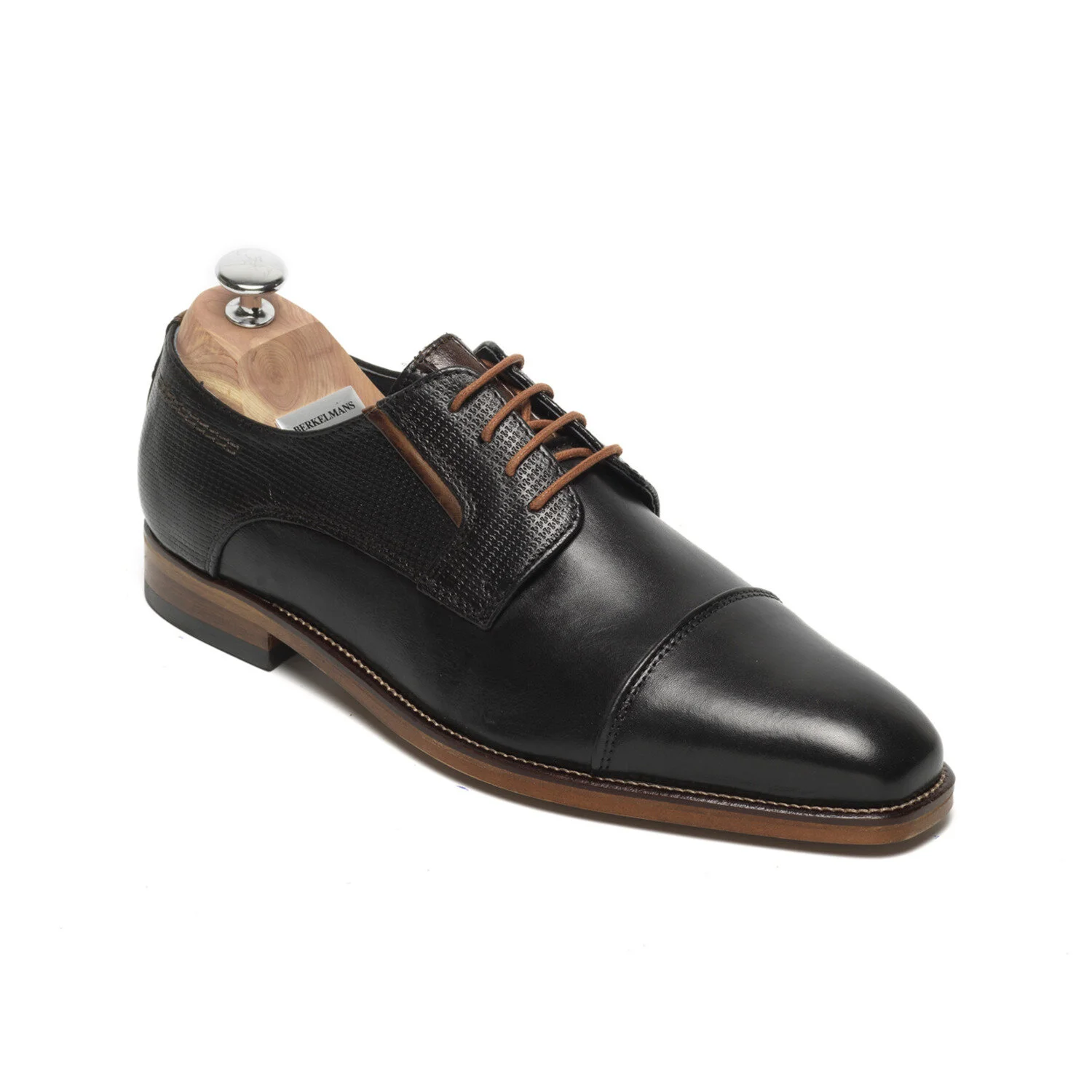 Berkelmans zwart leren veterschoen Le Mans