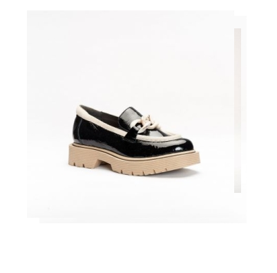 Softwaves zwart/ creme  loafer SAPATO