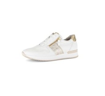   GABOR wit / platina leren sneaker | € 129,95  
