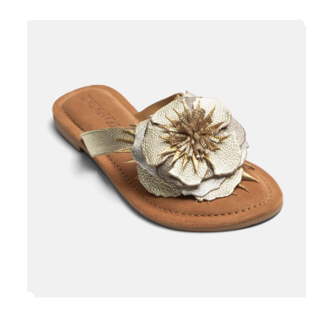   LAZAMANI leren slipper gold  | € 69,95  