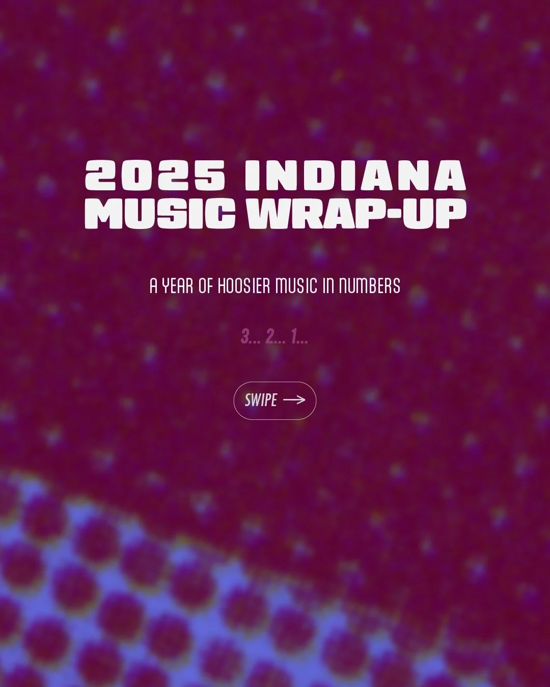 Music and numbers are two of my favorite things, and all this snow gave me the perfect opportunity to wrap up my Wrap-Up.

This past year we tracked music from:
📍South Bend
📍Fort Wayne
📍Kokomo
📍Lafayette
📍Muncie
📍Indianapolis
📍Bloomington
📍Ma