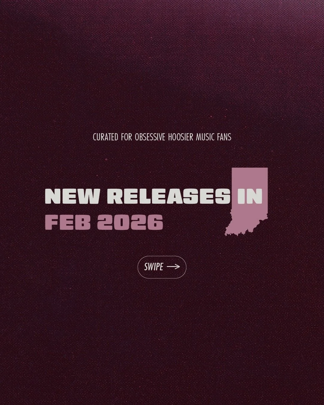 ❤️ These new releases stole our hearts. 

Follow along to find more music from Indiana, and share with someone who should know more Hoosier artists

🎧 𝐍𝐞𝐰 𝐑𝐞𝐥𝐞𝐚𝐬𝐞𝐬 | 𝐈𝐧𝐝𝐢𝐚𝐧𝐚⁣⁣
👉 TAP the LINK IN BIO⁣⁣
👉 ADD to your library in SPOT